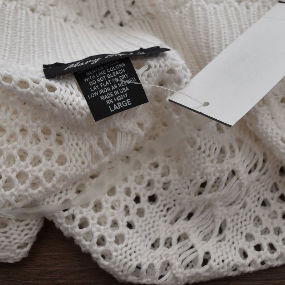 NWT Mary Sophia White Crochet Vest Large - Picture 5 of 10